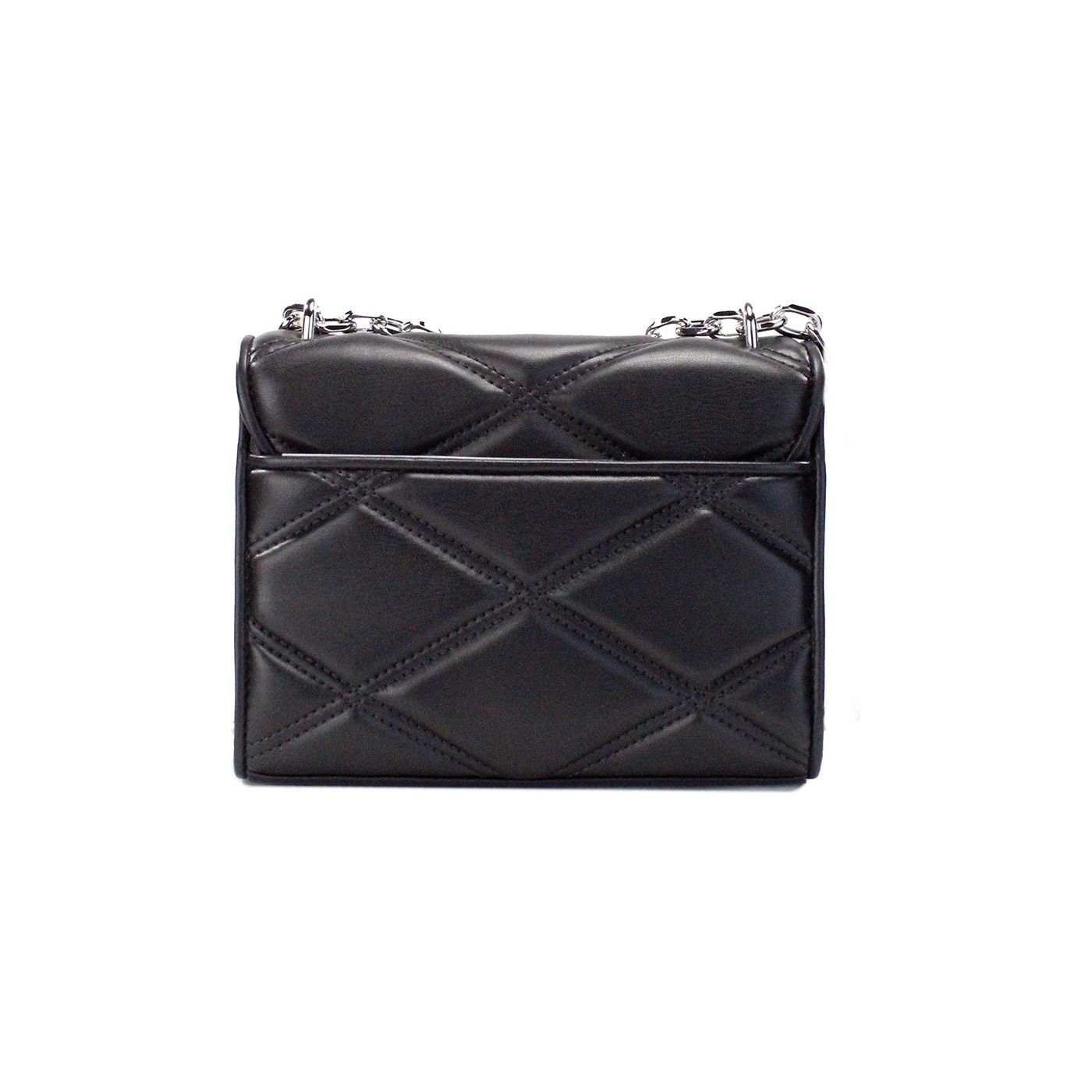 Michael Kors Serena Medium Black Diamond Quilted Faux Leather Flap Shoulder Bag serena-medium-black-diamond-quilted-faux-leather-flap-shoulder-bag