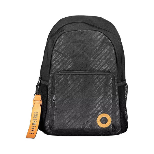Elegant Black Nylon Backpack With Logo Detail