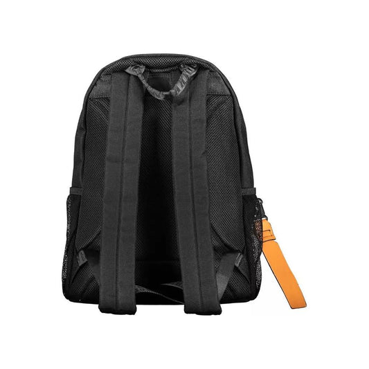 Bikkembergs Elegant Black Nylon Backpack With Logo Detail elegant-black-nylon-backpack-with-logo-detail