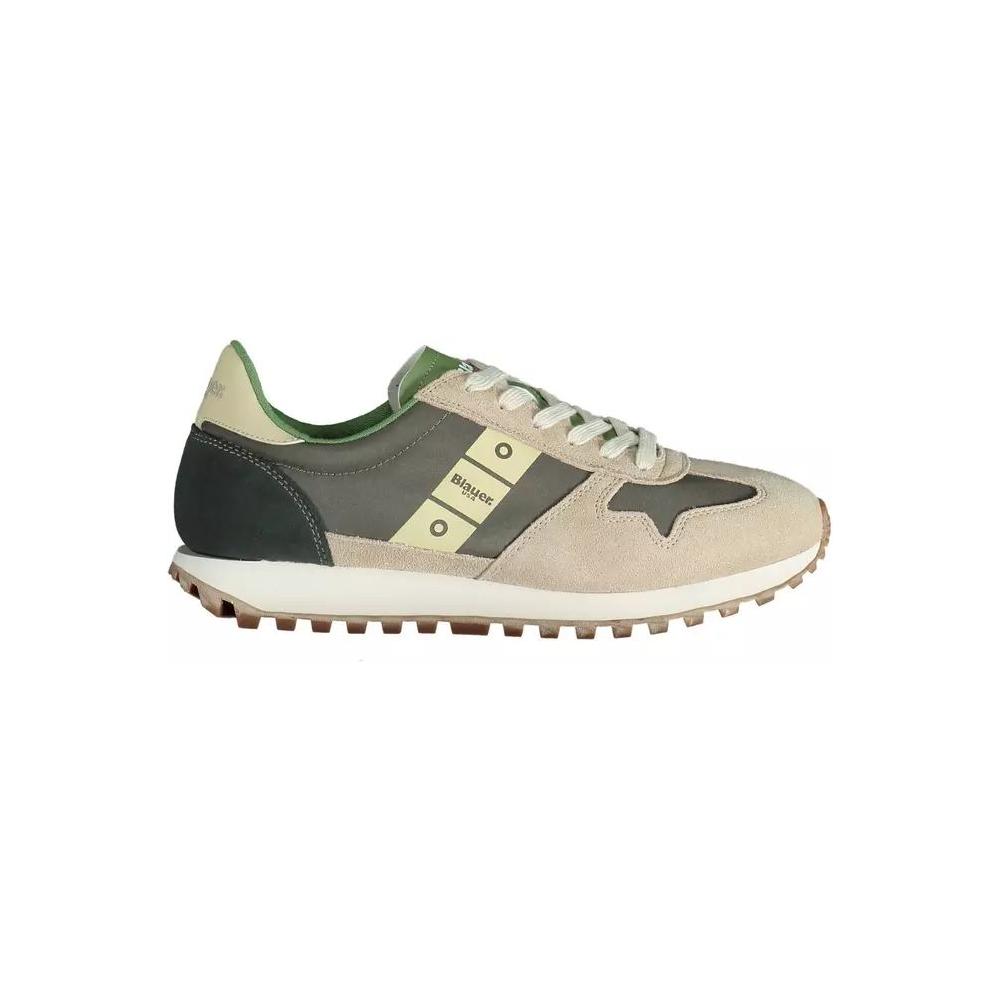 Blauer Beige Lace-Up Sneakers with Logo Accent beige-lace-up-sneakers-with-logo-accent