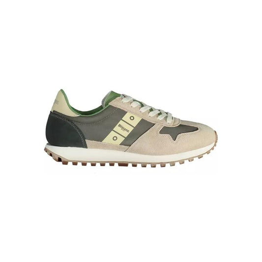 Blauer Beige Lace-Up Sneakers with Logo Accent beige-lace-up-sneakers-with-logo-accent