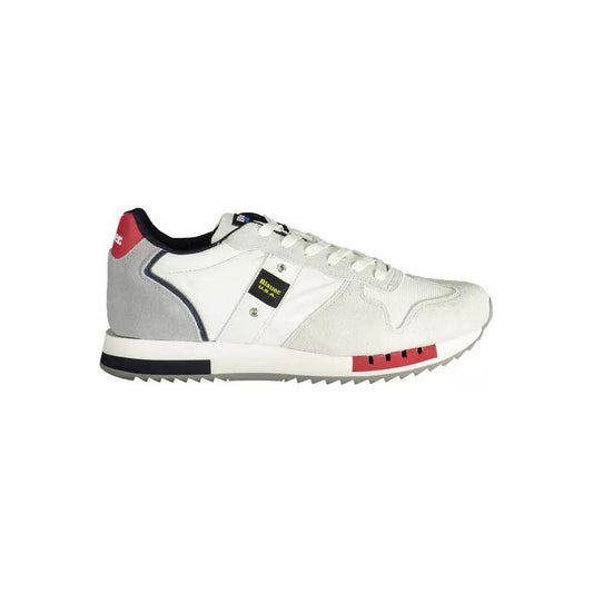 Blauer White Contrasting Lace-Up Sports Sneakers white-contrasting-lace-up-sports-sneakers