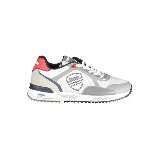 Blauer | Elevated White Sports Sneakers with Contrasting Accents| McRichard Designer Brands   