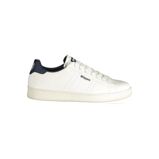 Blauer | White Polyester Sneaker| McRichard Designer Brands   