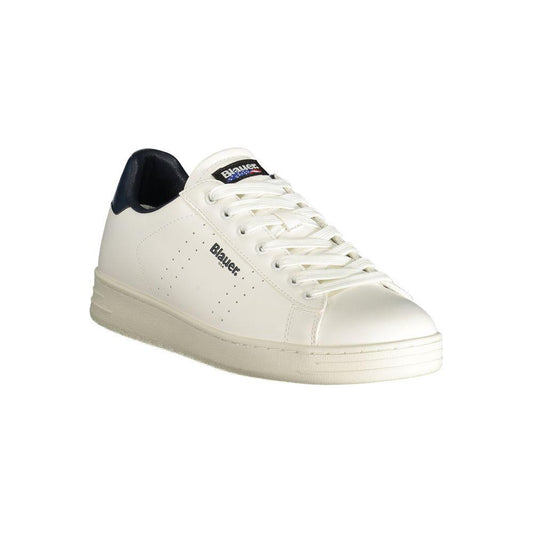 Blauer | White Polyester Sneaker| McRichard Designer Brands   