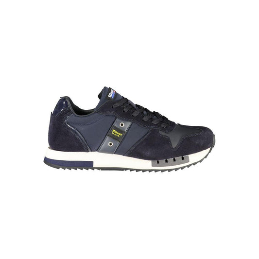 Blauer | Contrast Lace-Up Sports Sneakers in Blue| McRichard Designer Brands   