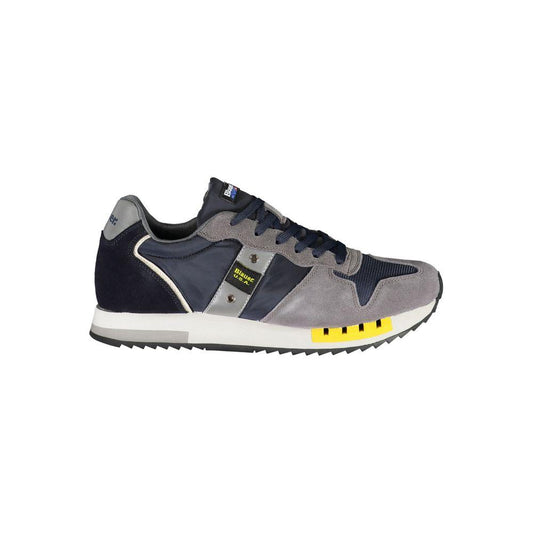 Blauer | Elevate Your Step: Blue Contrast Lace-Up Sneakers| McRichard Designer Brands   