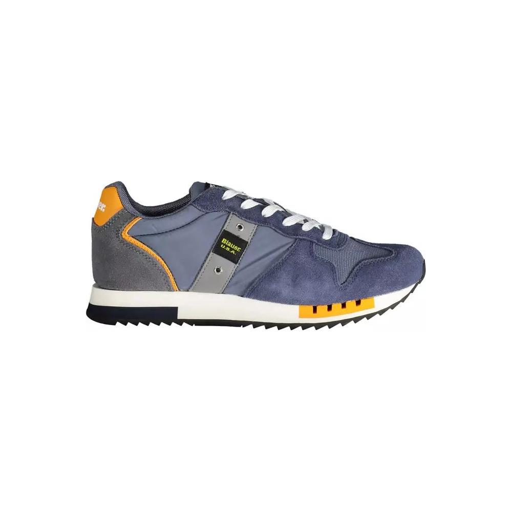 Blauer Elegant Blue Lace-up Sneakers with Contrast Details elegant-blue-lace-up-sneakers-with-contrast-details