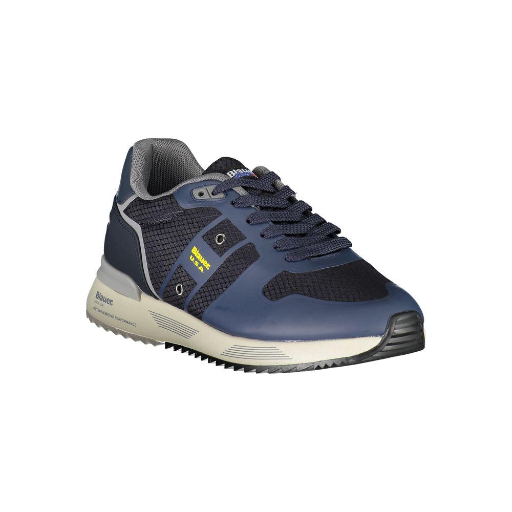 Blauer | Dapper Blue Sneakers with Contrast Detailing| McRichard Designer Brands   