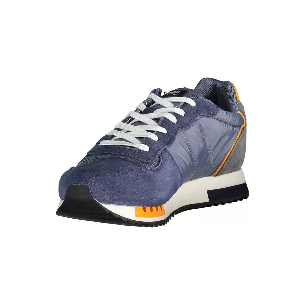 Blauer Elegant Blue Lace-up Sneakers with Contrast Details elegant-blue-lace-up-sneakers-with-contrast-details