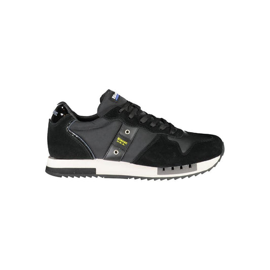 Blauer | Chic Black Lace-up Sneakers with Contrast Detail| McRichard Designer Brands   
