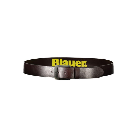Blauer | Elegant Iron Leather Belt with Metal Buckle| McRichard Designer Brands   