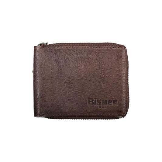 Blauer | Elegant Leather Coin & Card Wallet in Brown| McRichard Designer Brands   