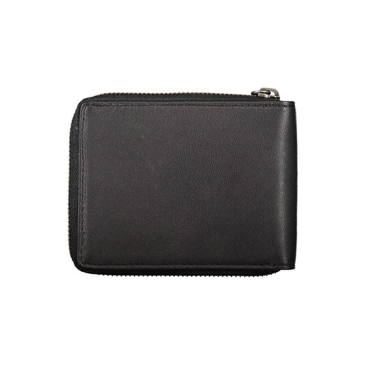 Sleek Leather Round Wallet with Card Spaces