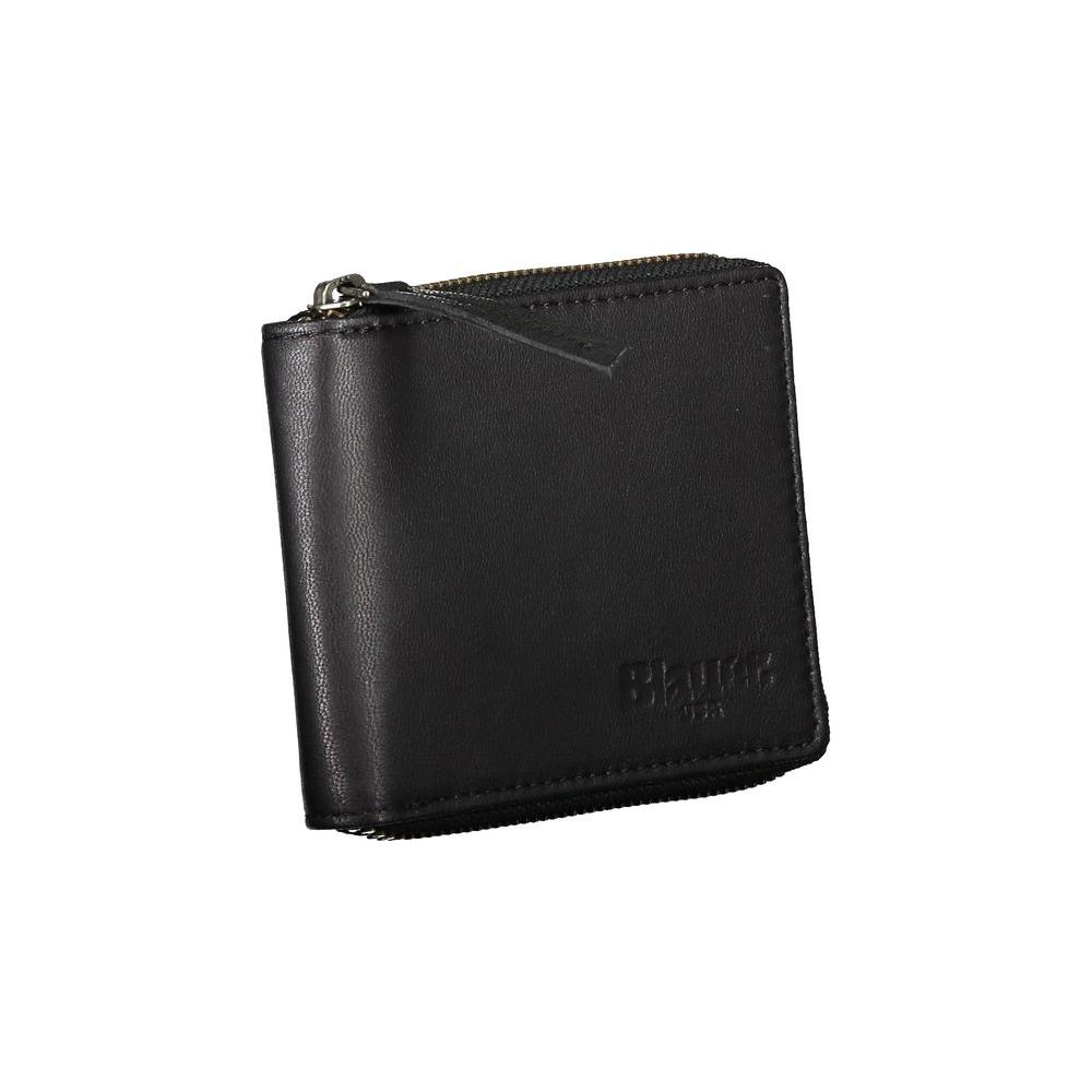 Blauer | Sleek Leather Round Wallet with Card Spaces| McRichard Designer Brands   