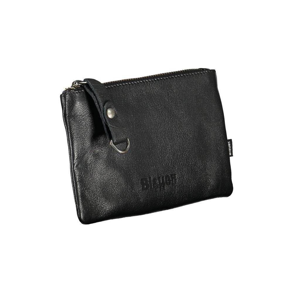 Blauer | Sleek Black Leather Document Holder with Card Slot| McRichard Designer Brands   
