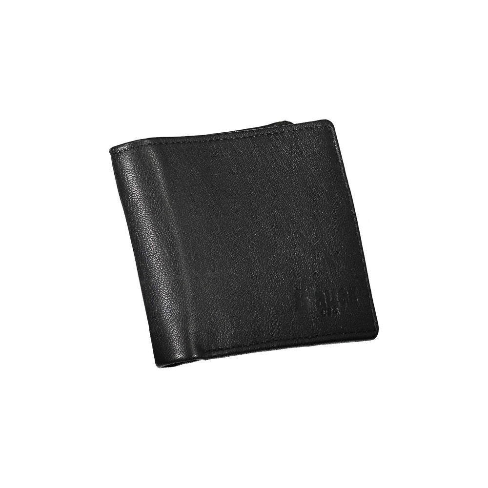 Blauer | Elegant Black Leather Dual-Compartment Wallet| McRichard Designer Brands   