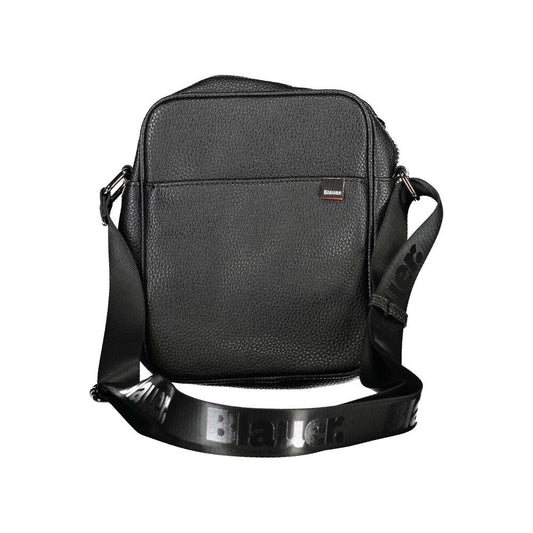Blauer | Chic Black Leather Shoulder Bag for Men| McRichard Designer Brands   