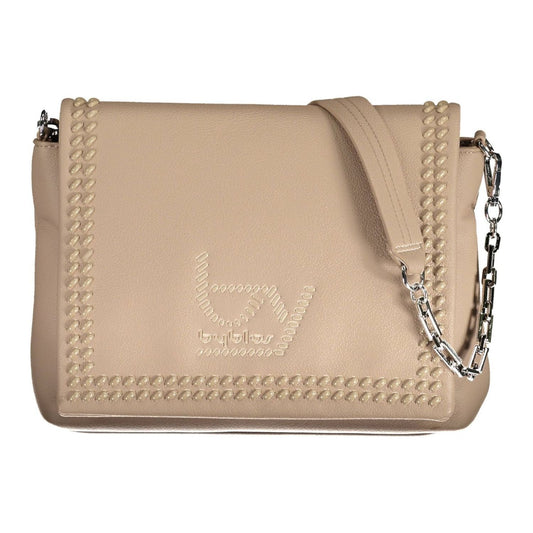 BYBLOS Beige Chain-Handle Shoulder Bag with Contrasting Details beige-chain-handle-shoulder-bag-with-contrasting-details