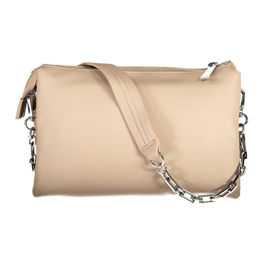 Chic Beige Chain-Handle Shoulder Bag