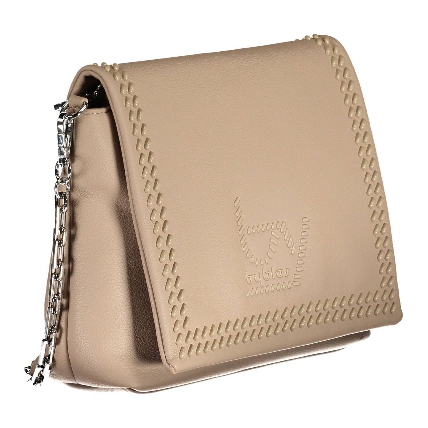 BYBLOS | Beige Chain-Handle Shoulder Bag with Contrasting Details| McRichard Designer Brands   