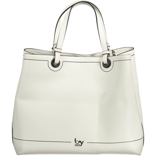 Elegant Two-Compartment White Handbag