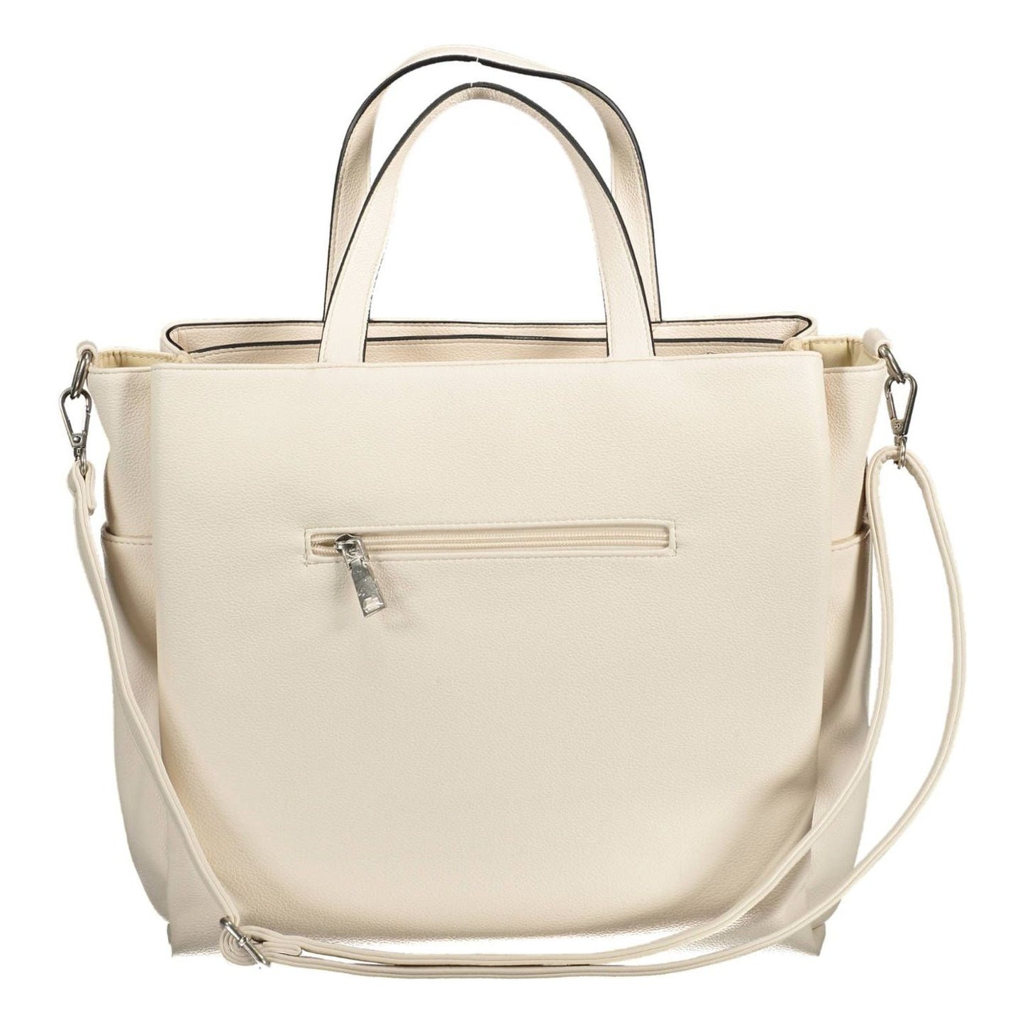 BYBLOS Elegant White Multi-Pocket Handbag elegant-white-multi-pocket-handbag