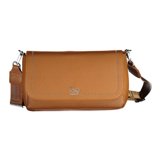 Elegant Brown Polyurethane Handbag with Logo