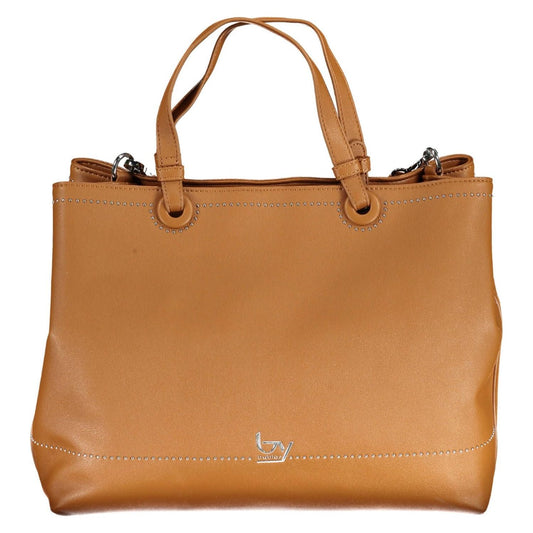 BYBLOS | Elegant Two-Tone Brown Handbag with Logo Detail| McRichard Designer Brands   