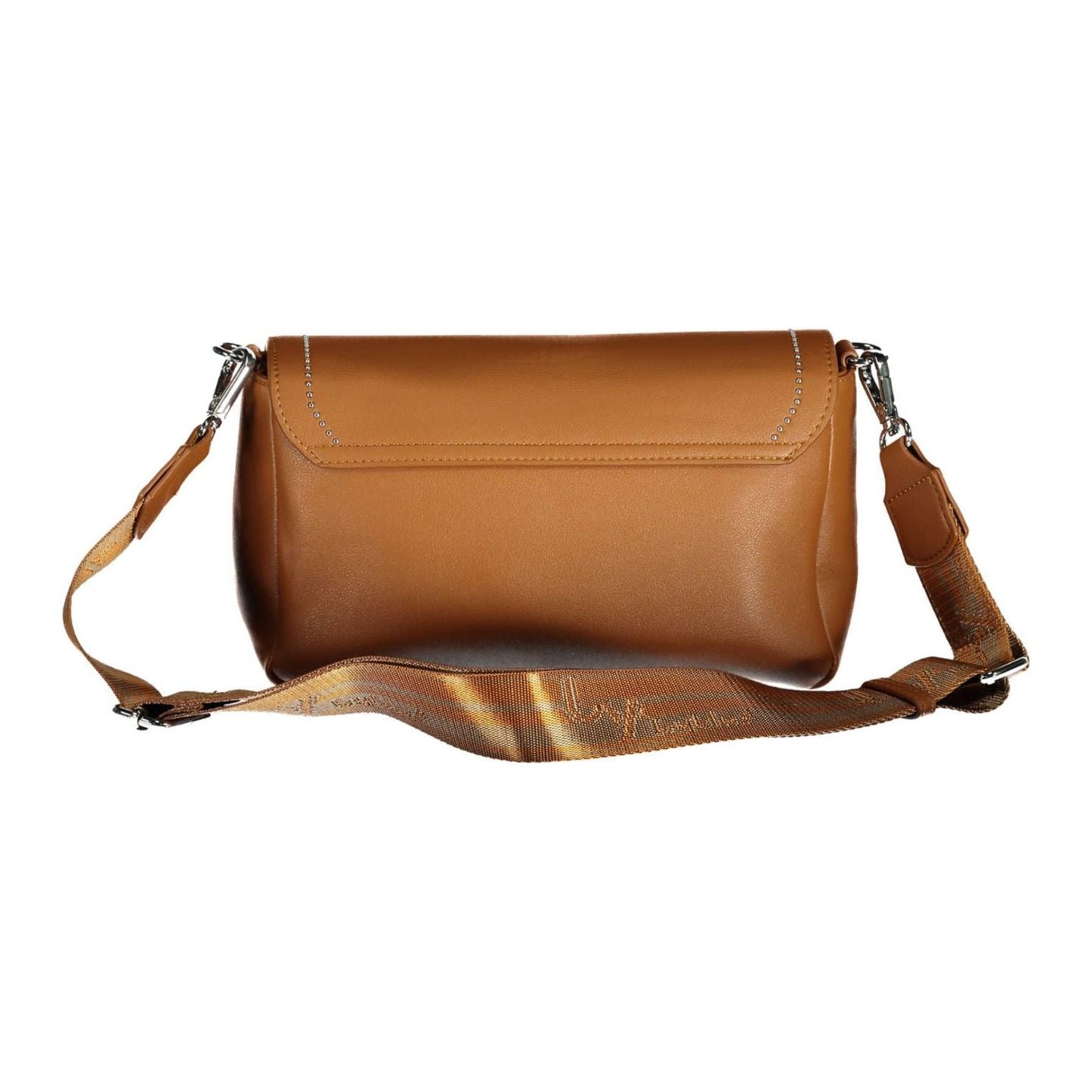 BYBLOS Elegant Brown Polyurethane Handbag with Logo elegant-brown-polyurethane-handbag-with-logo