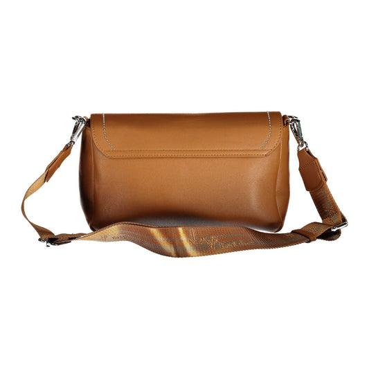 BYBLOS Elegant Brown Polyurethane Handbag with Logo elegant-brown-polyurethane-handbag-with-logo