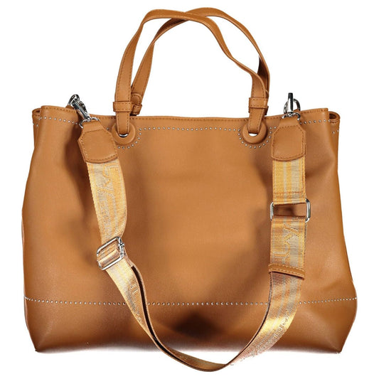 BYBLOS | Elegant Two-Tone Brown Handbag with Logo Detail| McRichard Designer Brands   