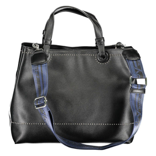 BYBLOS Elegant Black Two-Compartment Handbag elegant-black-two-compartment-handbag