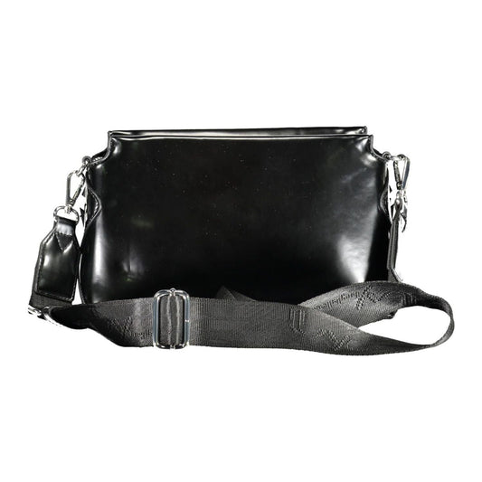 Elegant Black Contrasting Details Shoulder Bag