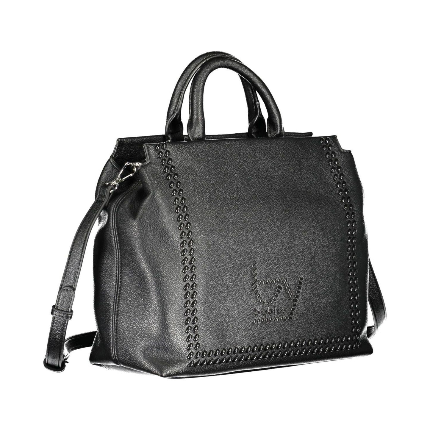 BYBLOS Elegant Two-Handle Black Handbag with Contrasting Details elegant-two-handle-black-handbag-with-contrasting-details