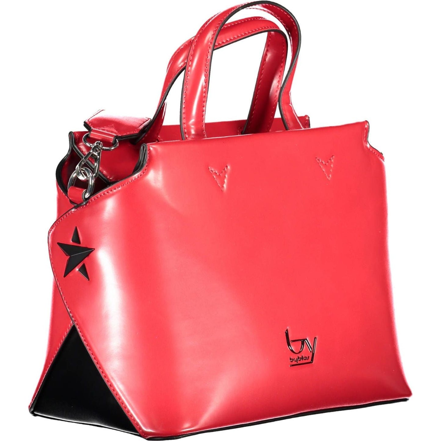 BYBLOS | Elegant Red Satchel with Contrasting Details| McRichard Designer Brands   