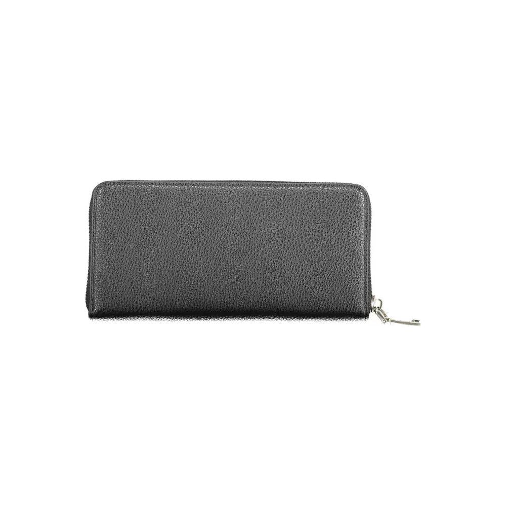 BYBLOS Elegant Black Polyethylene Wallet with Zip Closure elegant-black-polyethylene-wallet-with-zip-closure