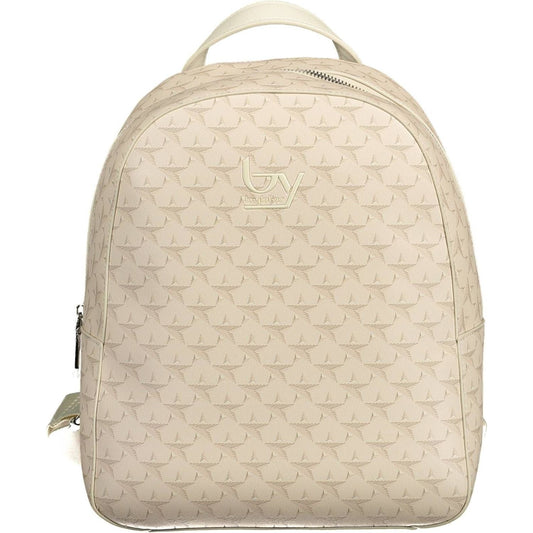 Elegant Beige Backpack with Contrasting Accents