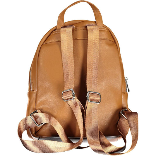 Elegant Brown Backpack with Contrasting Details