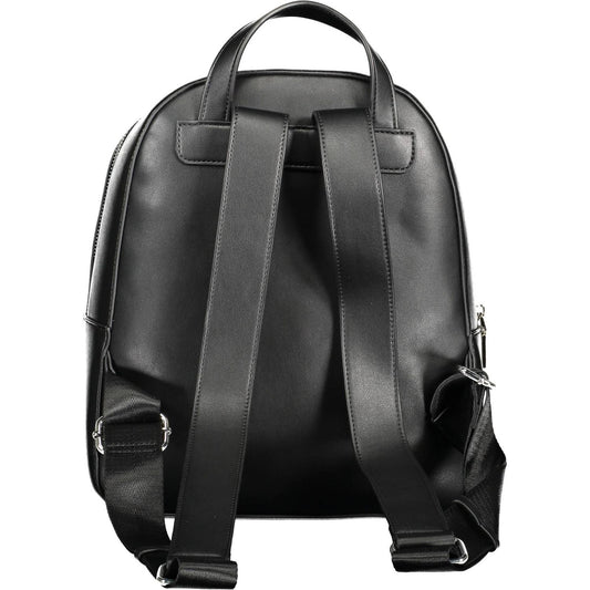 BYBLOS Elegant Black Backpack with Contrasting Details elegant-black-backpack-with-contrasting-details