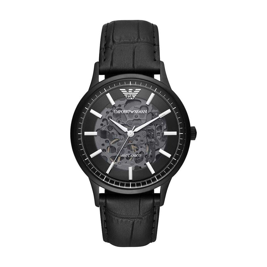 Emporio Armani Elegant Black Leather Mechanical Timepiece elegant-black-leather-mechanical-timepiece