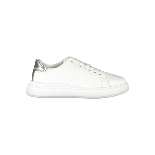 Calvin Klein | White Polyester Sneaker| McRichard Designer Brands   