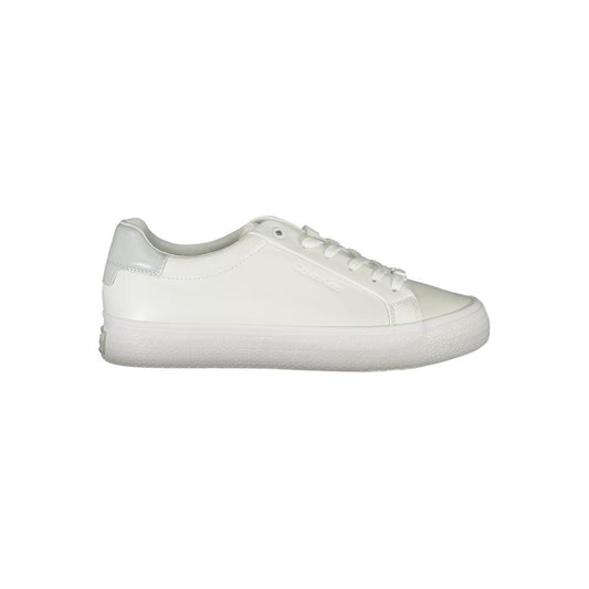 Calvin Klein | Elegant White Sneakers with Contrast Detailing| McRichard Designer Brands   