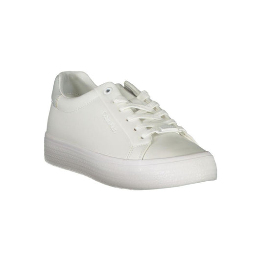 Calvin Klein | Elegant White Sneakers with Contrast Detailing| McRichard Designer Brands   