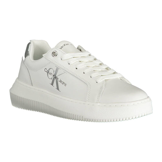 Calvin Klein | Chic White Contrasting Lace-Up Sneakers| McRichard Designer Brands   