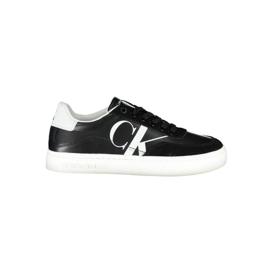 Calvin Klein | Sleek Black Lace-Up Sneakers With Contrast Details| McRichard Designer Brands   