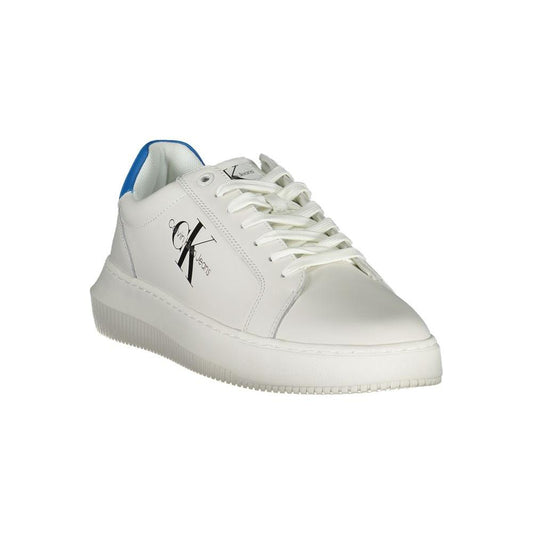 Calvin Klein | Sleek White Contrast Sneakers with Eco-Friendly Twist| McRichard Designer Brands   