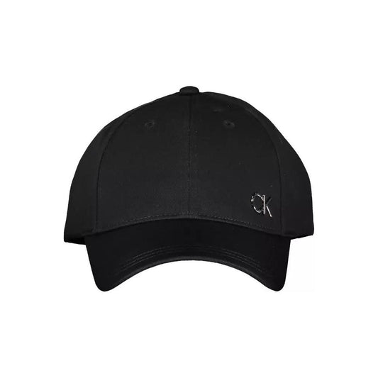 Calvin Klein | Sleek Black Visor Hat with Signature Logo| McRichard Designer Brands   