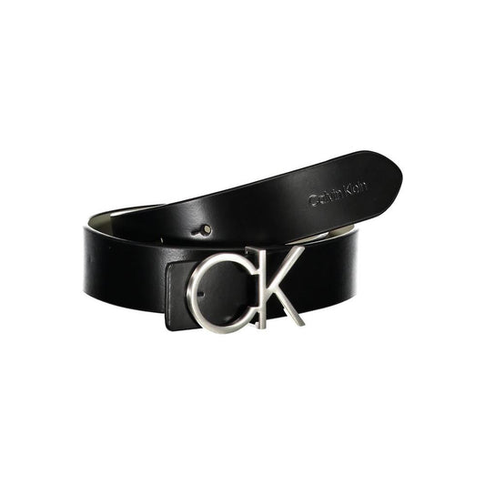 Calvin Klein | Reversible Black Leather Belt with Metal Buckle| McRichard Designer Brands   