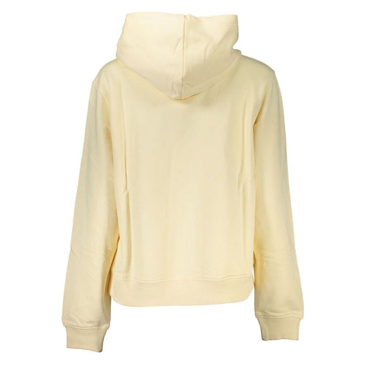 Calvin Klein | Beige Brushed Logo Hooded Sweatshirt| McRichard Designer Brands   